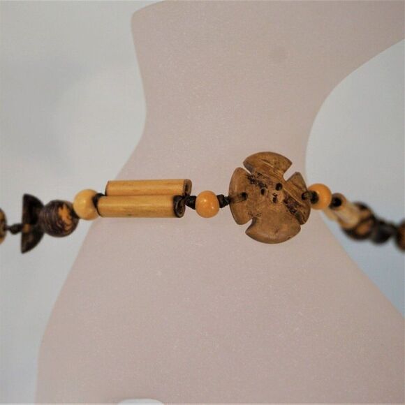 Wooden Beaded Wrap Bohemian Hippie Bracelet Adjustable Ties - Picture 4 of 7